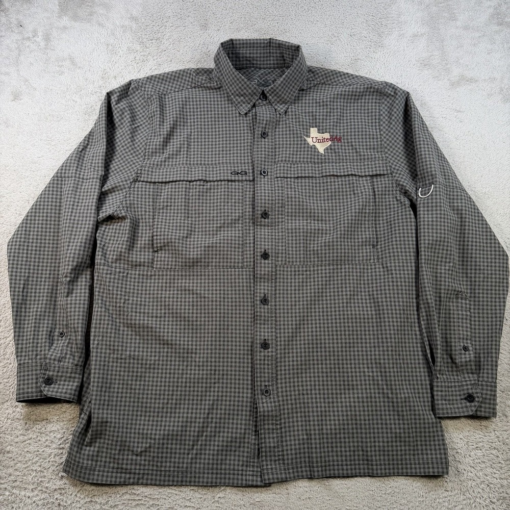 Game Guard Shirt Mens XL Grey Long Sleeve Vented Fishing Outdoor UPF Sun Button